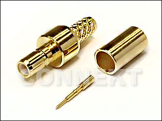 SSMB 50 Ohm Buchse für RG316 Kabel (Crimp) - SSMB-Anschluss, Mittelstift und Ferrule